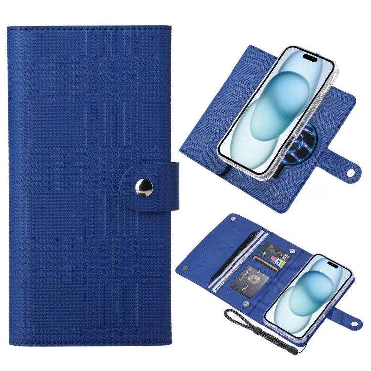 For iPhone 15 ViLi GHB-C Series RFID MagSafe Magnetic Flip Leather Phone Case(Blue) - iPhone 15 Cases by ViLi | Online Shopping South Africa | PMC Jewellery | Buy Now Pay Later Mobicred