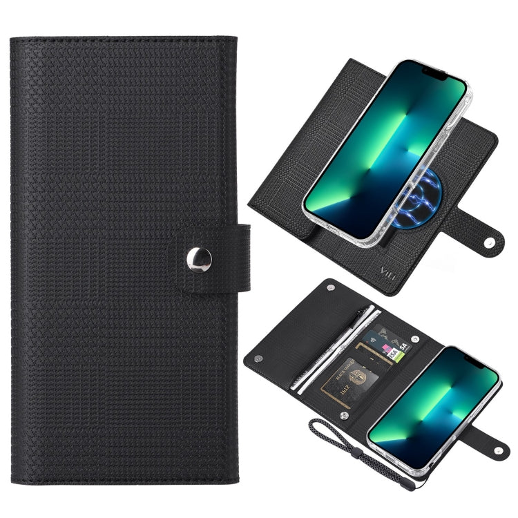 For iPhone 13 Pro Max ViLi GHB-C Series RFID MagSafe Magnetic Flip Leather Phone Case(Black) - free shipping - PMC Jewellery - Order now!