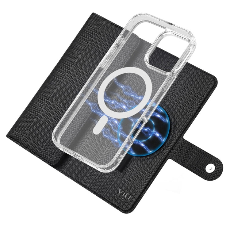For iPhone 13 Pro ViLi GHB-C Series RFID MagSafe Magnetic Flip Leather Phone Case(Black) - free shipping - PMC Jewellery - Order now!