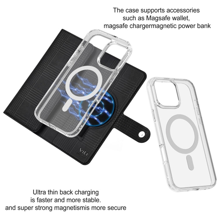 For iPhone 13 Pro ViLi GHB-C Series RFID MagSafe Magnetic Flip Leather Phone Case(Black) - free shipping - PMC Jewellery - Order now!