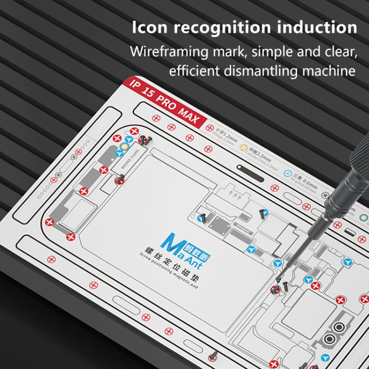 For iPhone 15 MaAnt Double-sided Screw Positioning Flexible Soft Magnetic Pad - Magnetic Screws Mat by MaAnt | Online Shopping South Africa | PMC TechLife | Buy Now Pay Later Mobicred