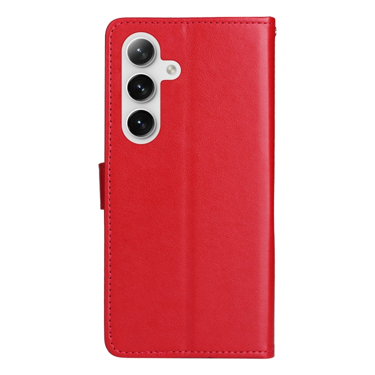 For Samsung Galaxy S25 / S24 5G Cat and Bee Embossed Flip Leather Phone Case(Red) - Galaxy S25 5G Cases by PMC Jewellery | Online Shopping South Africa | PMC Jewellery | Buy Now Pay Later Mobicred