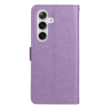 For Samsung Galaxy S25+ / S24+ 5G Cat and Bee Embossed Flip Leather Phone Case(Purple) - Galaxy S25+ 5G Cases by PMC Jewellery | Online Shopping South Africa | PMC Jewellery | Buy Now Pay Later Mobicred