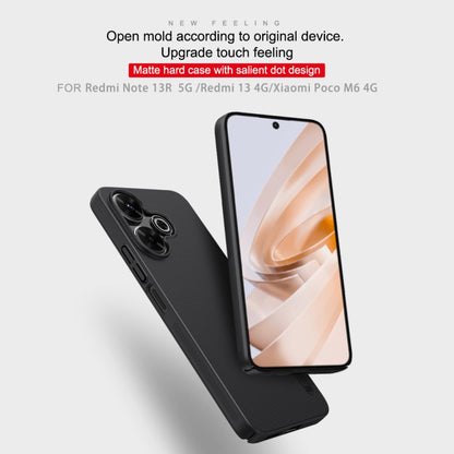 For Redmi Note 13R 5G / 13 4G NILLKIN Frosted PC Phone Case(Black) - Redmi 13 Cases by NILLKIN | Online Shopping South Africa | PMC Jewellery | Buy Now Pay Later Mobicred