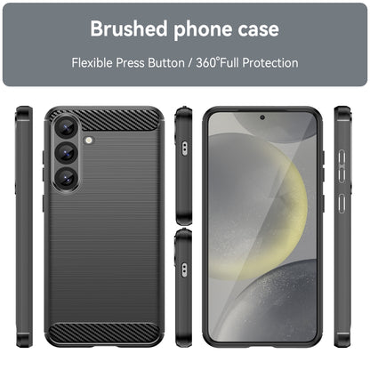 For Samsung Galaxy S25+ 5G Carbon Fiber Brushed Texture TPU Phone Case(Black) - Galaxy S25+ 5G Cases by PMC Jewellery | Online Shopping South Africa | PMC Jewellery | Buy Now Pay Later Mobicred