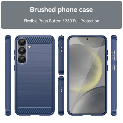 For Samsung Galaxy S25+ 5G Carbon Fiber Brushed Texture TPU Phone Case(Blue) - Galaxy S25+ 5G Cases by PMC Jewellery | Online Shopping South Africa | PMC Jewellery | Buy Now Pay Later Mobicred