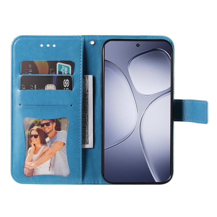 For Redmi K70 Ultra Seven-petal Flowers Embossing Leather Phone Case(Blue) - Xiaomi Cases by PMC Jewellery | Online Shopping South Africa | PMC Jewellery | Buy Now Pay Later Mobicred