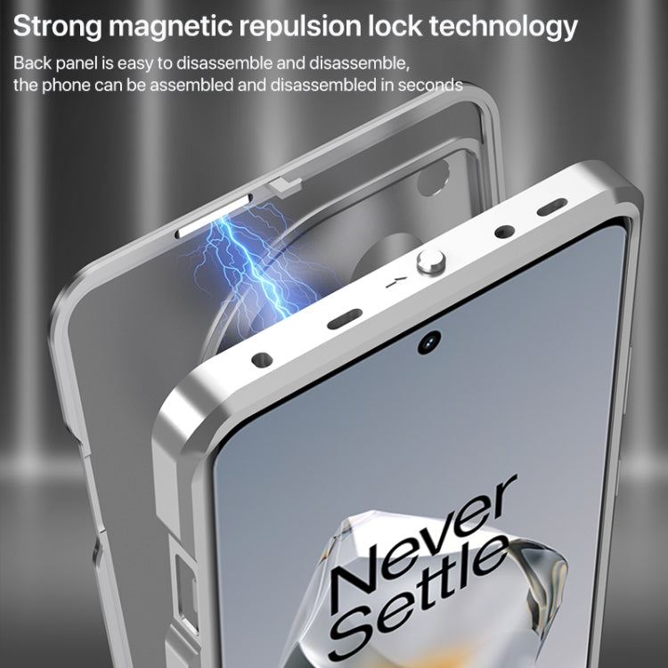 For OnePlus 13 Snap Buckle Single-sided Metal Frame Frosted Phone Case(Space Black) - OnePlus Cases by PMC TechLife | Online Shopping South Africa | PMC TechLife | Buy Now Pay Later Mobicred