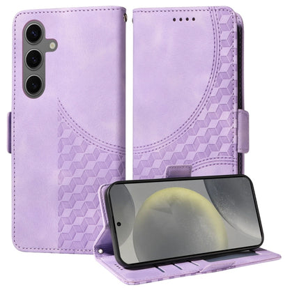 For Samsung Galaxy S25 5G Embossed Rhombus Starry Leather Phone Case(Purple) - Galaxy S25 5G Cases by PMC Jewellery | Online Shopping South Africa | PMC Jewellery | Buy Now Pay Later Mobicred