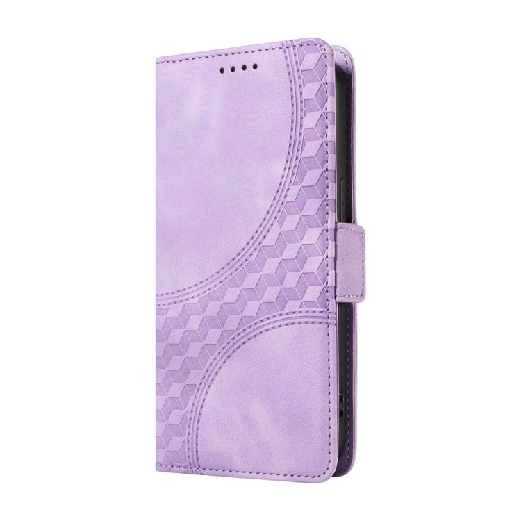 For Samsung Galaxy S25 5G Embossed Rhombus Starry Leather Phone Case(Purple) - Galaxy S25 5G Cases by PMC TechLife | Online Shopping South Africa | PMC TechLife | Buy Now Pay Later Mobicred