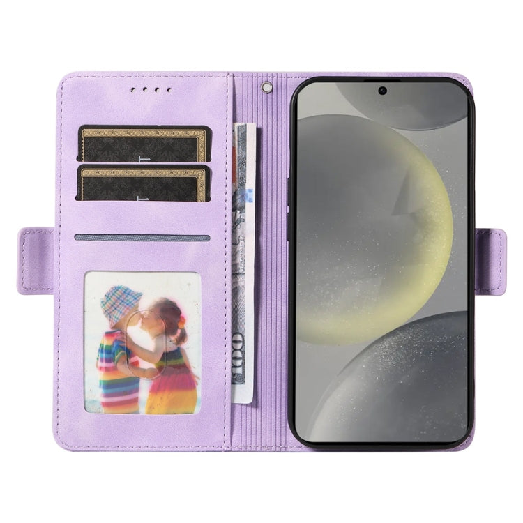 For Samsung Galaxy S25 5G Embossed Rhombus Starry Leather Phone Case(Purple) - Galaxy S25 5G Cases by PMC TechLife | Online Shopping South Africa | PMC TechLife | Buy Now Pay Later Mobicred