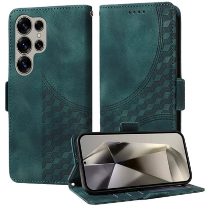 For Samsung Galaxy S25 Ultra 5G Embossed Rhombus Starry Leather Phone Case(Green) - Galaxy S25 Ultra 5G Cases by PMC Jewellery | Online Shopping South Africa | PMC Jewellery | Buy Now Pay Later Mobicred