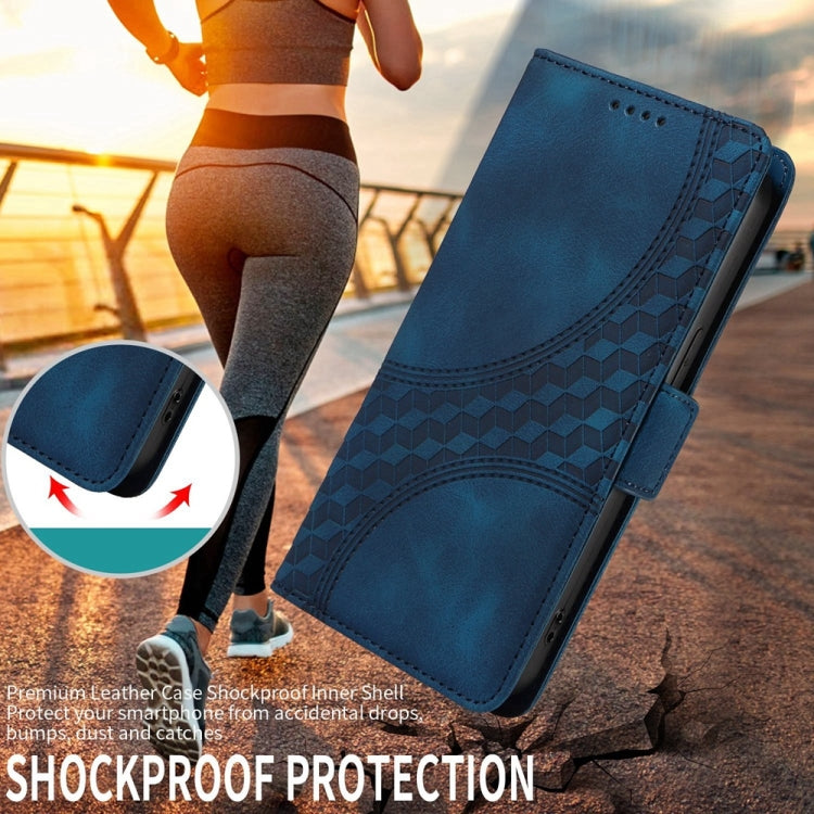 For Samsung Galaxy S25 Ultra 5G Embossed Rhombus Starry Leather Phone Case(Blue) - Galaxy S25 Ultra 5G Cases by PMC TechLife | Online Shopping South Africa | PMC TechLife | Buy Now Pay Later Mobicred