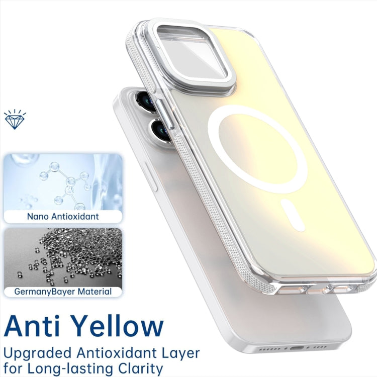 For iPhone 16 Pro Max MagSafe Gradient Color Lens Film Phone Case with Lens Fold Holder(Purple) - iPhone 16 Pro Max Cases by PMC TechLife | Online Shopping South Africa | PMC TechLife | Buy Now Pay Later Mobicred