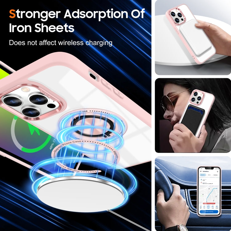 For iPhone 16 Pro Magnetic Rotating Ring Holder Phone Case(Pink) - iPhone 16 Pro Cases by PMC TechLife | Online Shopping South Africa | PMC TechLife | Buy Now Pay Later Mobicred