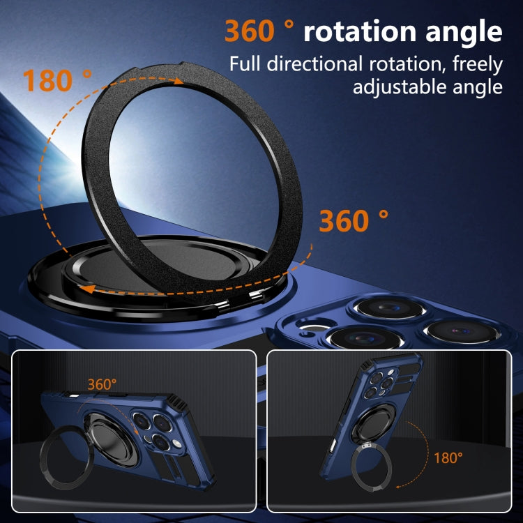 For iPhone 16 Pro Max Rotating Magnetic Holder Phone Case(Royal Blue) - iPhone 16 Pro Max Cases by PMC TechLife | Online Shopping South Africa | PMC TechLife | Buy Now Pay Later Mobicred