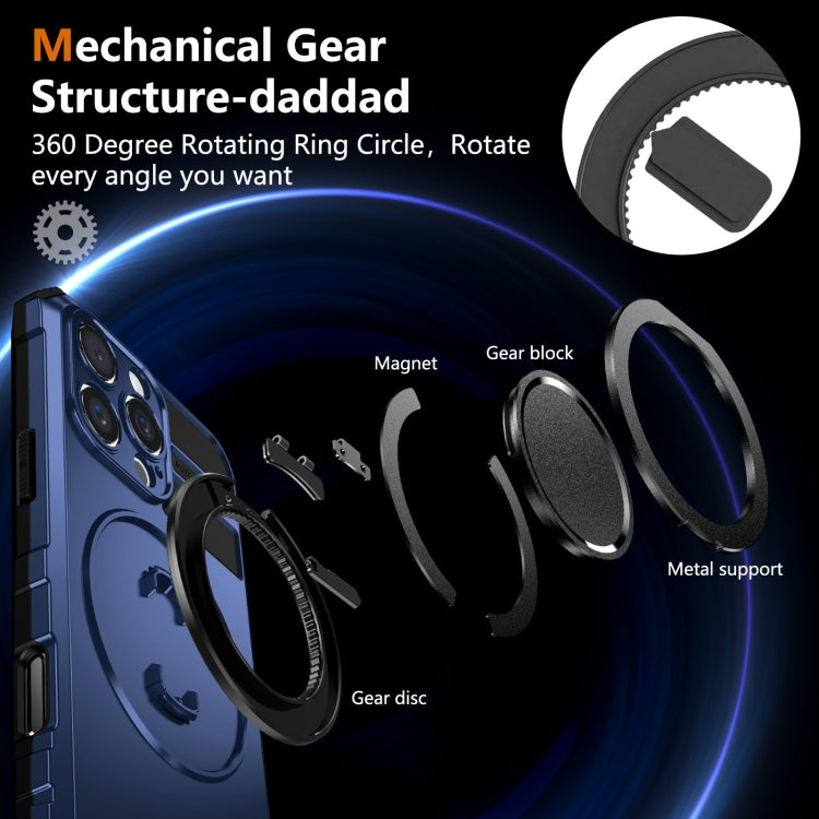 For iPhone 16 Pro Max Rotating Magnetic Holder Phone Case(Royal Blue) - iPhone 16 Pro Max Cases by PMC TechLife | Online Shopping South Africa | PMC TechLife | Buy Now Pay Later Mobicred
