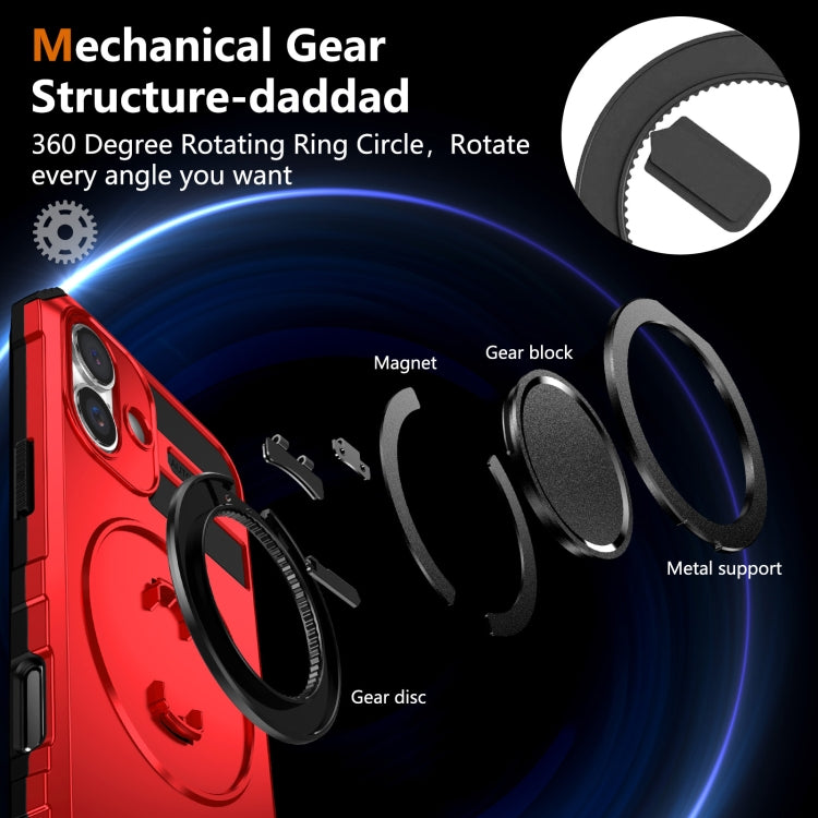 For iPhone 16 Plus Rotating Magnetic Holder Phone Case(Red) - iPhone 16 Plus Cases by PMC TechLife | Online Shopping South Africa | PMC TechLife | Buy Now Pay Later Mobicred