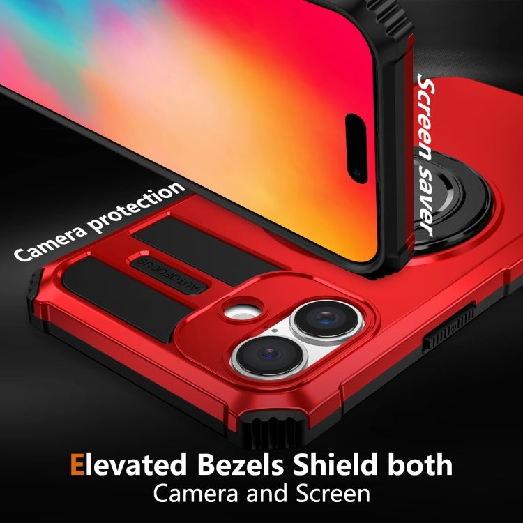 For iPhone 16 Rotating Magnetic Holder Phone Case(Red) - iPhone 16 Cases by PMC TechLife | Online Shopping South Africa | PMC TechLife | Buy Now Pay Later Mobicred