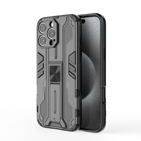 For iPhone 16 Pro Max Supersonic PC + TPU Holder Phone Case(Black) - iPhone 16 Pro Max Cases by PMC Jewellery | Online Shopping South Africa | PMC Jewellery | Buy Now Pay Later Mobicred