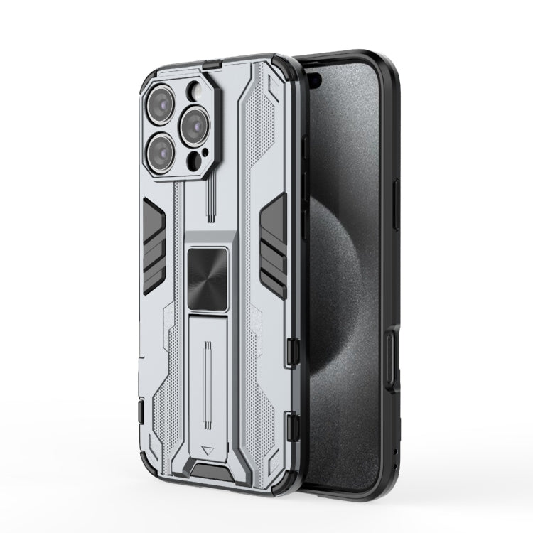 For iPhone 16 Pro Max Supersonic PC + TPU Holder Phone Case(Grey) - free shipping - PMC TechLife - Order now!