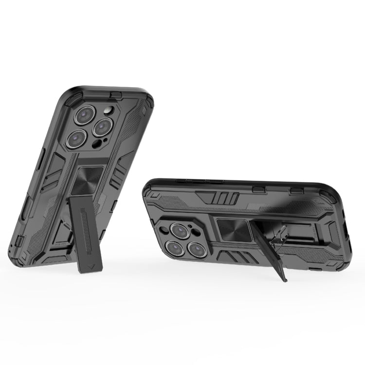 For iPhone 16 Pro Supersonic PC + TPU Holder Phone Case(Black) - iPhone 16 Pro Cases by PMC TechLife | Online Shopping South Africa | PMC TechLife | Buy Now Pay Later Mobicred