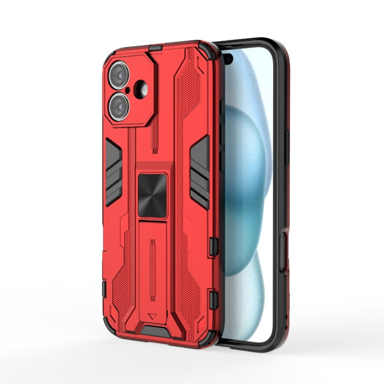 For iPhone 16 Plus Supersonic PC + TPU Holder Phone Case(Red) - iPhone 16 Plus Cases by PMC TechLife | Online Shopping South Africa | PMC TechLife | Buy Now Pay Later Mobicred