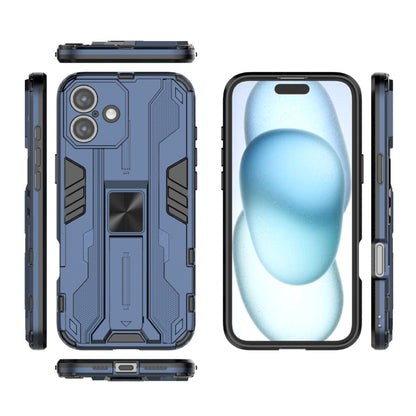 For iPhone 16 Plus Supersonic PC + TPU Holder Phone Case(Blue) - iPhone 16 Plus Cases by PMC Jewellery | Online Shopping South Africa | PMC Jewellery | Buy Now Pay Later Mobicred