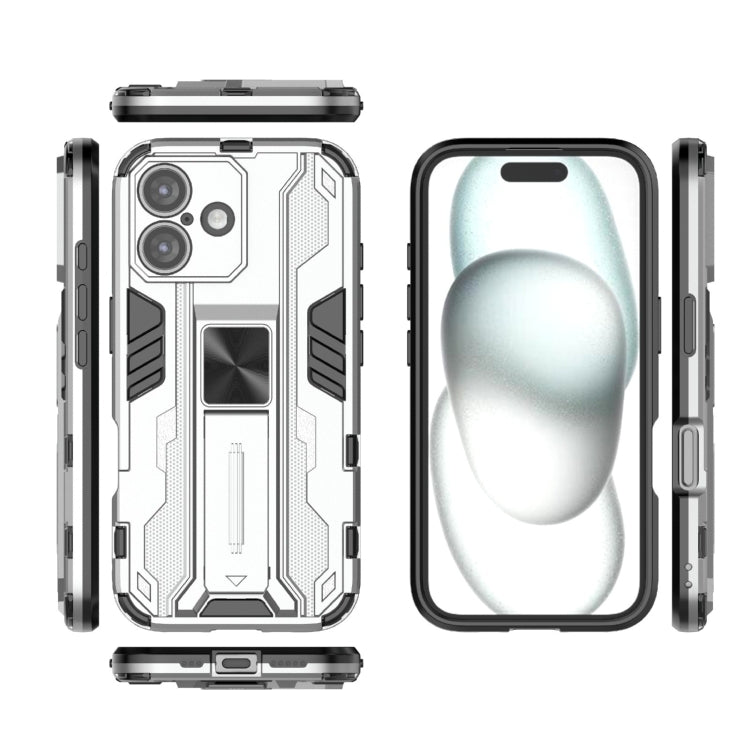 For iPhone 16 Supersonic PC + TPU Holder Phone Case(White) - iPhone 16 Cases by PMC Jewellery | Online Shopping South Africa | PMC Jewellery | Buy Now Pay Later Mobicred