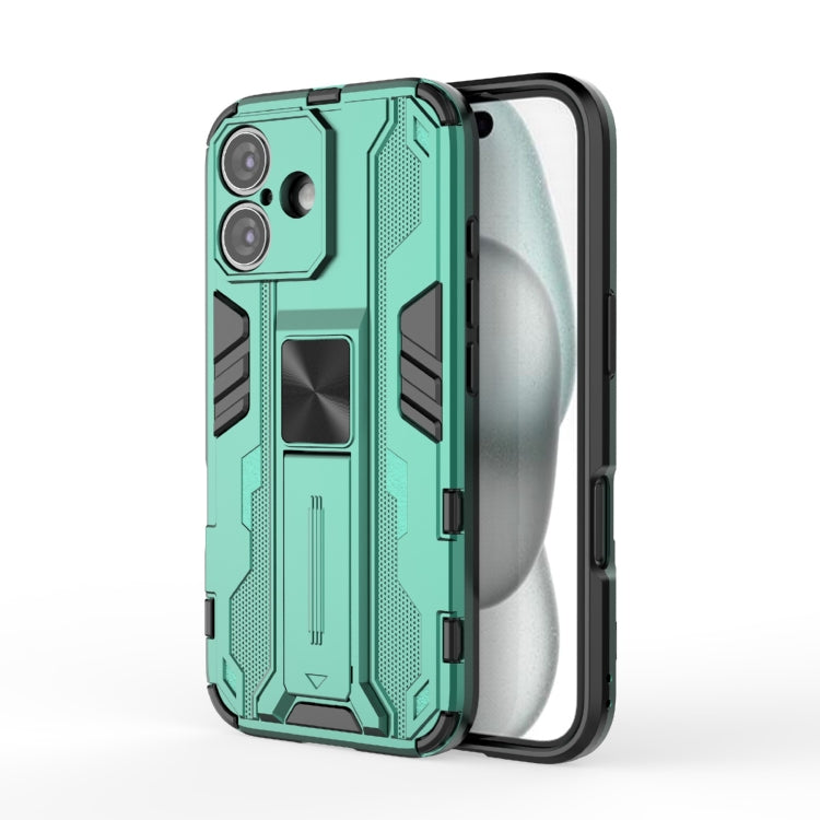 For iPhone 16 Supersonic PC + TPU Holder Phone Case(Green) - iPhone 16 Cases by PMC TechLife | Online Shopping South Africa | PMC TechLife | Buy Now Pay Later Mobicred