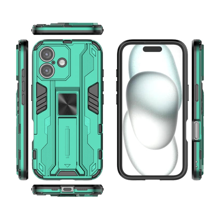For iPhone 16 Supersonic PC + TPU Holder Phone Case(Green) - iPhone 16 Cases by PMC TechLife | Online Shopping South Africa | PMC TechLife | Buy Now Pay Later Mobicred
