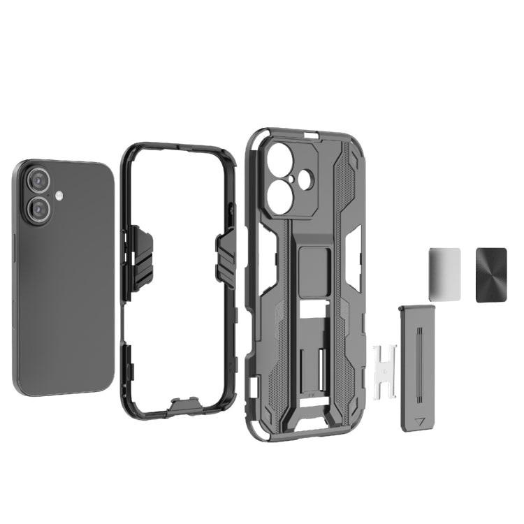 For iPhone 16 Supersonic PC + TPU Holder Phone Case(Blue) - iPhone 16 Cases by PMC TechLife | Online Shopping South Africa | PMC TechLife | Buy Now Pay Later Mobicred
