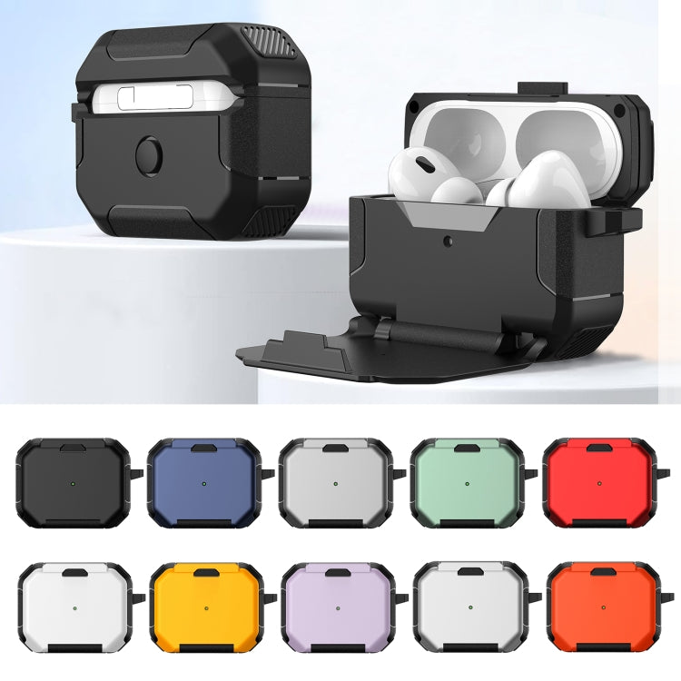 For AirPods Pro 2 Phone Holder Design Earbuds Box Protective Case(Grey) - For AirPods Pro by PMC Jewellery | Online Shopping South Africa | PMC Jewellery | Buy Now Pay Later Mobicred