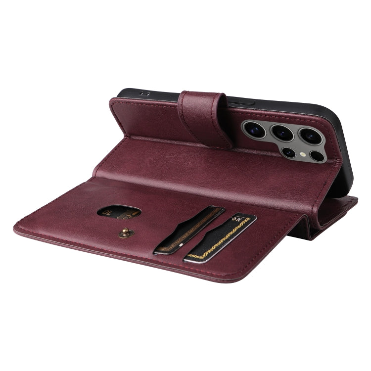 For Samsung Galaxy S25 Ultra 5G Multi-Function Wallet 10 Card Slots Leather Phone Case(Claret) - Galaxy S25 Ultra 5G Cases by PMC Jewellery | Online Shopping South Africa | PMC Jewellery | Buy Now Pay Later Mobicred