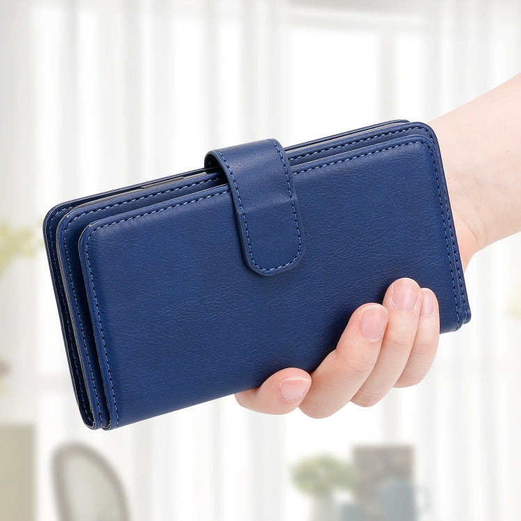 For Samsung Galaxy S25 Ultra 5G Multi-Function Wallet 10 Card Slots Leather Phone Case(Dark Blue) - Galaxy S25 Ultra 5G Cases by PMC Jewellery | Online Shopping South Africa | PMC Jewellery | Buy Now Pay Later Mobicred