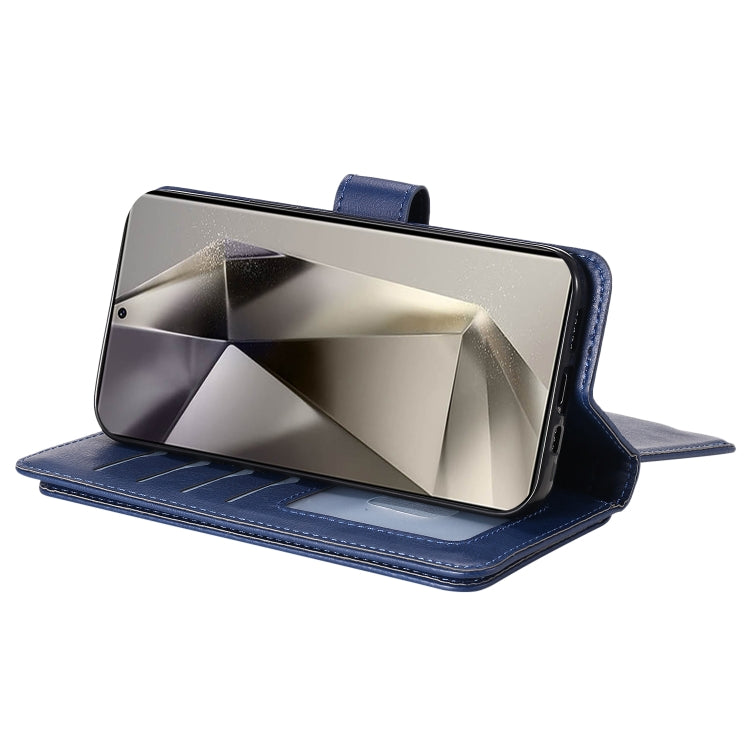 For Samsung Galaxy S25 Ultra 5G Multi-Function Wallet 10 Card Slots Leather Phone Case(Dark Blue) - Galaxy S25 Ultra 5G Cases by PMC Jewellery | Online Shopping South Africa | PMC Jewellery | Buy Now Pay Later Mobicred