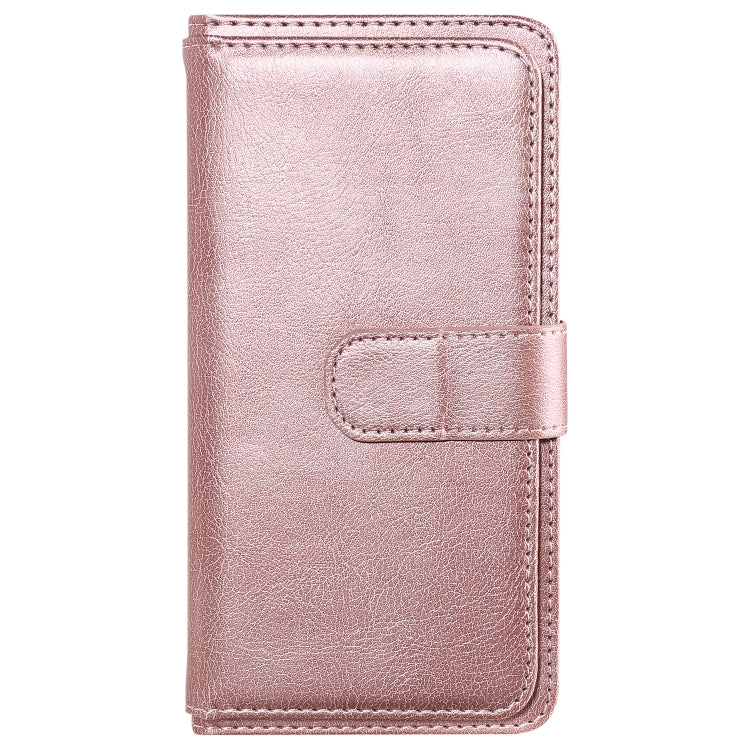 For Samsung Galaxy S25 Ultra 5G Multi-Function Wallet 10 Card Slots Leather Phone Case(Rose Gold) - Galaxy S25 Ultra 5G Cases by PMC Jewellery | Online Shopping South Africa | PMC Jewellery | Buy Now Pay Later Mobicred