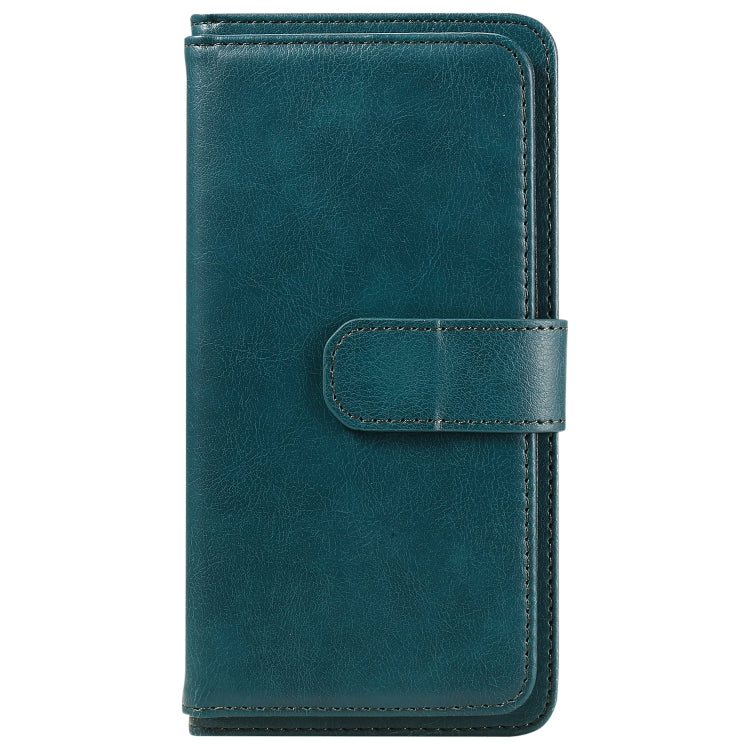 For Samsung Galaxy S25 / S24 5G Multi-Function Wallet 10 Card Slots Leather Phone Case(Dark Green) - Galaxy S25 5G Cases by PMC Jewellery | Online Shopping South Africa | PMC Jewellery | Buy Now Pay Later Mobicred