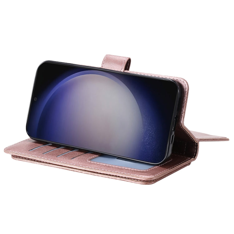 For Samsung Galaxy S25 / S24 5G Multi-Function Wallet 10 Card Slots Leather Phone Case(Rose Gold) - Galaxy S25 5G Cases by PMC Jewellery | Online Shopping South Africa | PMC Jewellery | Buy Now Pay Later Mobicred