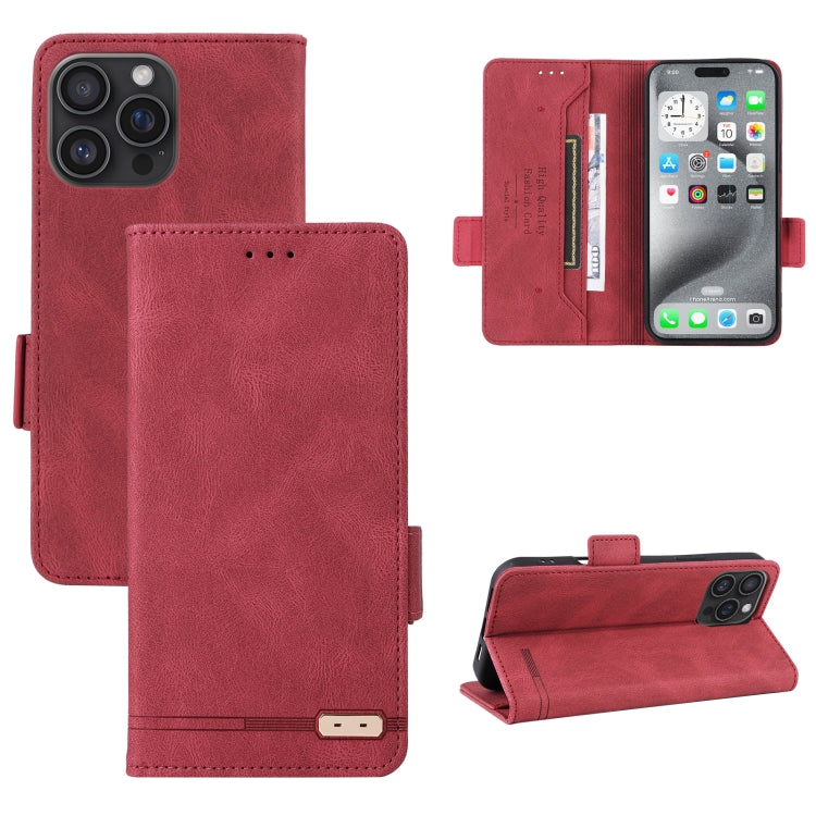 For iPhone 16 Pro Magnetic Clasp Leather Phone Case(Red) - iPhone 16 Pro Cases by PMC Jewellery | Online Shopping South Africa | PMC Jewellery | Buy Now Pay Later Mobicred