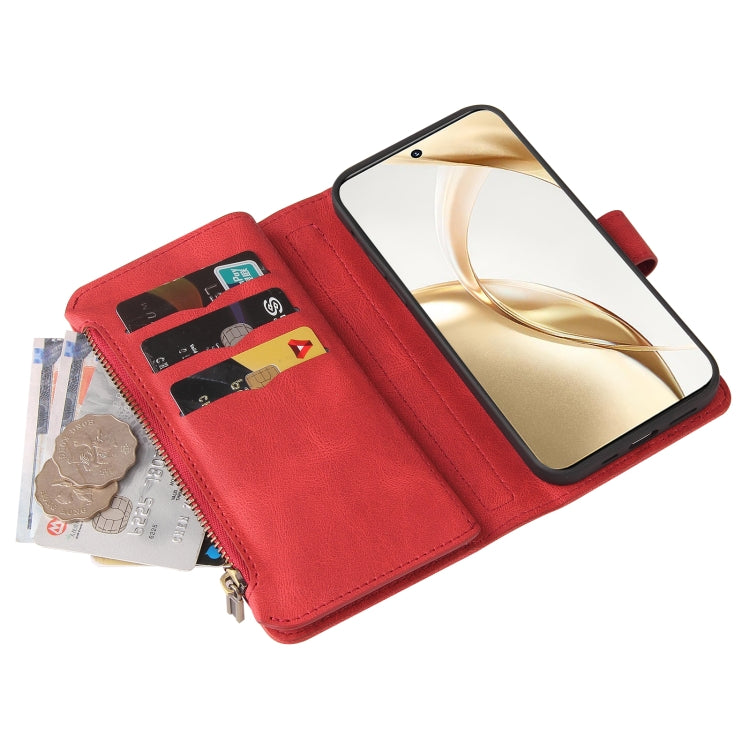 For Honor 200 Skin Feel Multi Card Slots Zipper Wallet Leather Phone Case(Red) - free shipping - PMC TechLife - Order now!