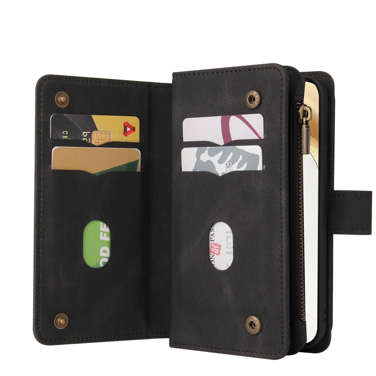 For Honor 200 Skin Feel Multi Card Slots Zipper Wallet Leather Phone Case(Black) - Honor Cases by PMC TechLife | Online Shopping South Africa | PMC TechLife | Buy Now Pay Later Mobicred