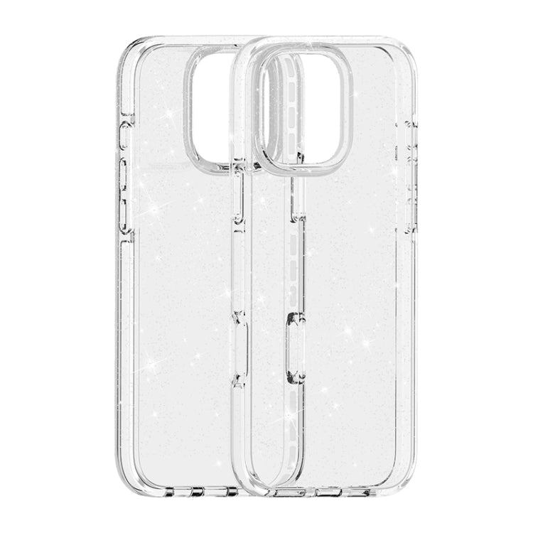 For iPhone 16 Pro Dual Color Clear Glitter TPU + TPE Full Coverage Phone Case(Glitter White) - iPhone 16 Pro Cases by PMC TechLife | Online Shopping South Africa | PMC TechLife | Buy Now Pay Later Mobicred