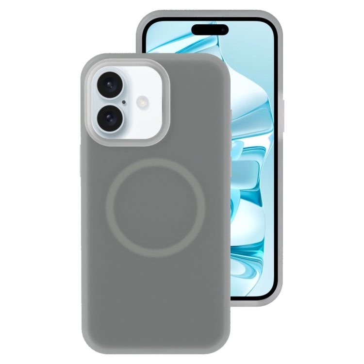 For iPhone 16 Jelly Liquid Silicone MagSafe Magnetic Phone Case(Grey) - iPhone 16 Cases by PMC TechLife | Online Shopping South Africa | PMC TechLife | Buy Now Pay Later Mobicred