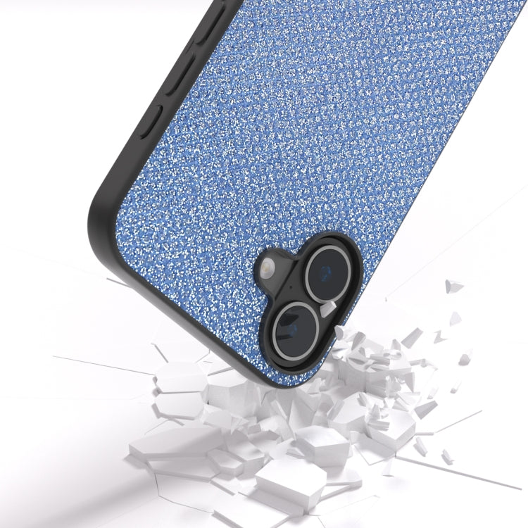 For iPhone 16 Diamond Black Frame Phone Case(Sapphire Blue) - iPhone 16 Cases by PMC TechLife | Online Shopping South Africa | PMC TechLife | Buy Now Pay Later Mobicred