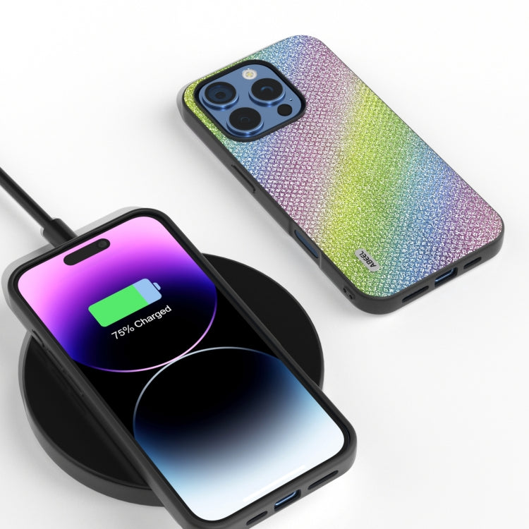 For iPhone 16 Pro Diamond Black Frame Phone Case(Rainbow Diamond) - iPhone 16 Pro Cases by PMC TechLife | Online Shopping South Africa | PMC TechLife | Buy Now Pay Later Mobicred