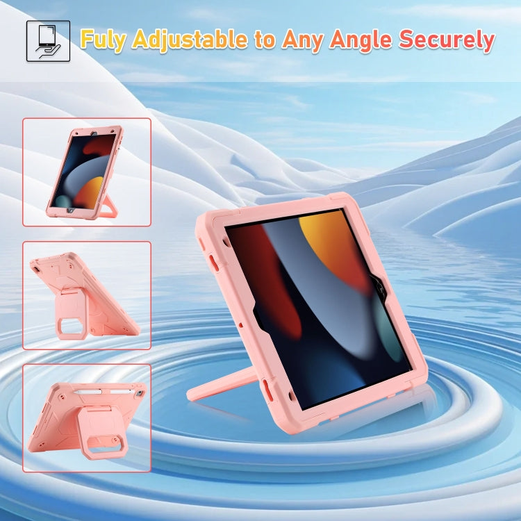For iPad 10.2 2021 / 2020 / 2019 Legend Grip Holder Silicone Hybrid PC Tablet Case with Strap(Pink) - free shipping - PMC Jewellery - Order now!