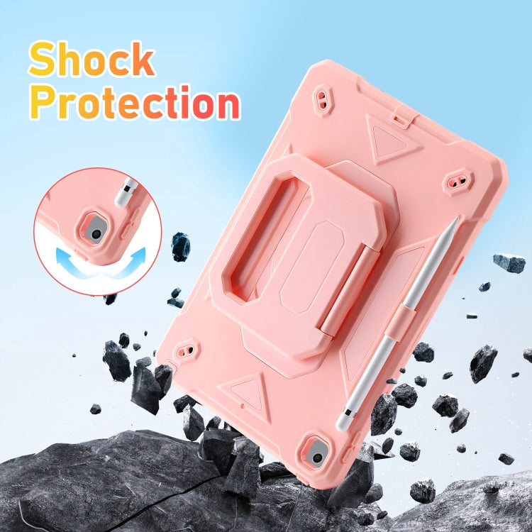 For iPad 10.2 2021 / 2020 / 2019 Legend Grip Holder Silicone Hybrid PC Tablet Case with Strap(Pink) - free shipping - PMC Jewellery - Order now!