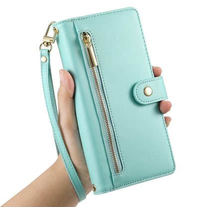 For Redmi K70 Nine Card-slot Zipper Wallet Bag Leather Phone Case(Mint Green) - K70 Cases by PMC Jewellery | Online Shopping South Africa | PMC Jewellery | Buy Now Pay Later Mobicred