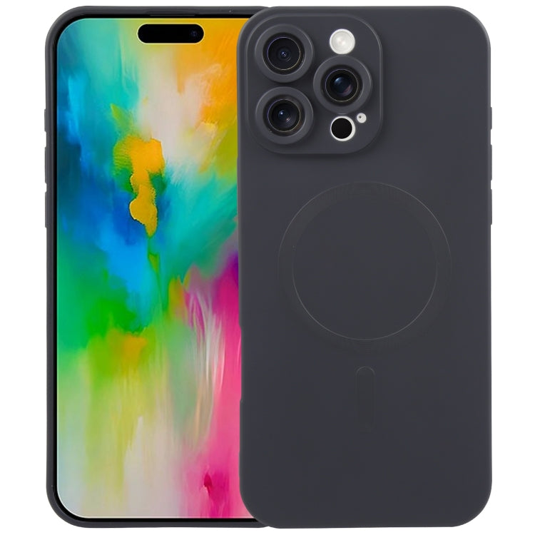 For iPhone 16 Pro Max Liquid TPU Silicone Solid Color MagSafe Phone Case(Black) - iPhone 16 Pro Max Cases by PMC TechLife | Online Shopping South Africa | PMC TechLife | Buy Now Pay Later Mobicred